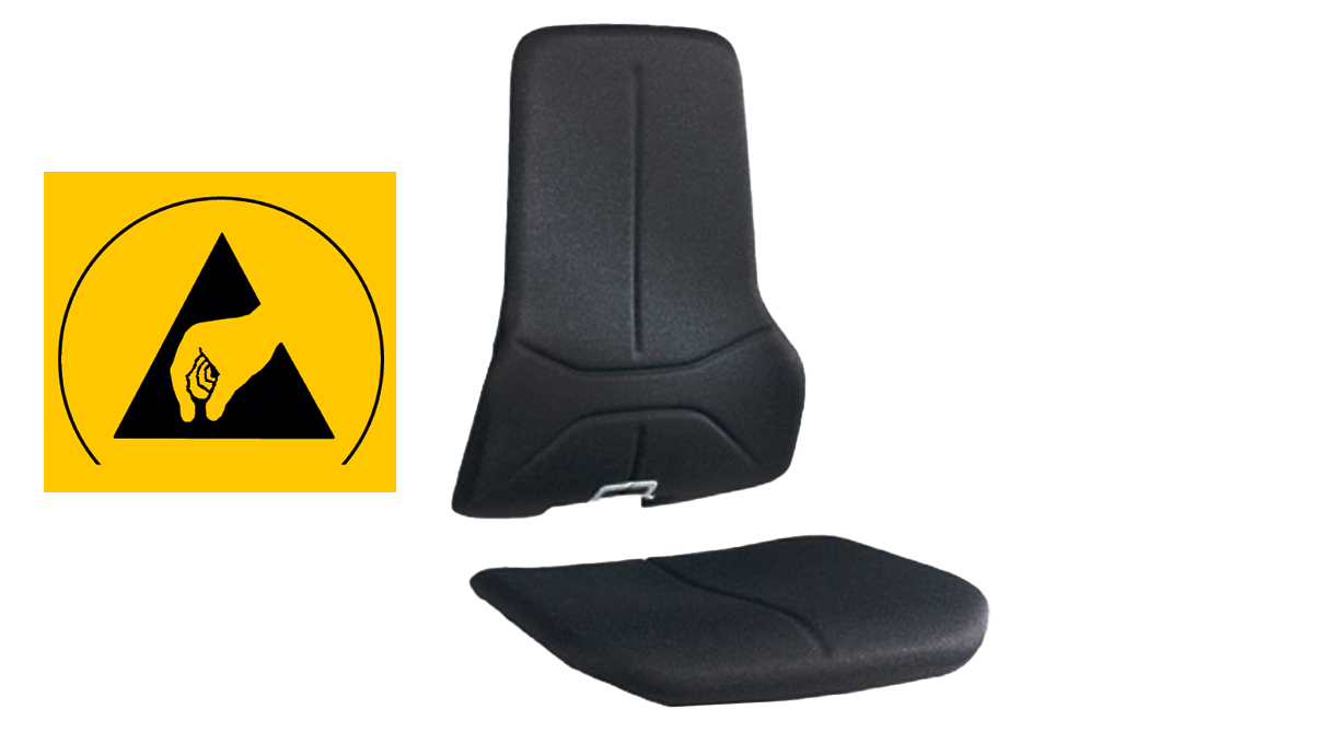 Polsterelement Duotec 9588E-9811 ESD für Arbeitsstuhl Neon, grau
