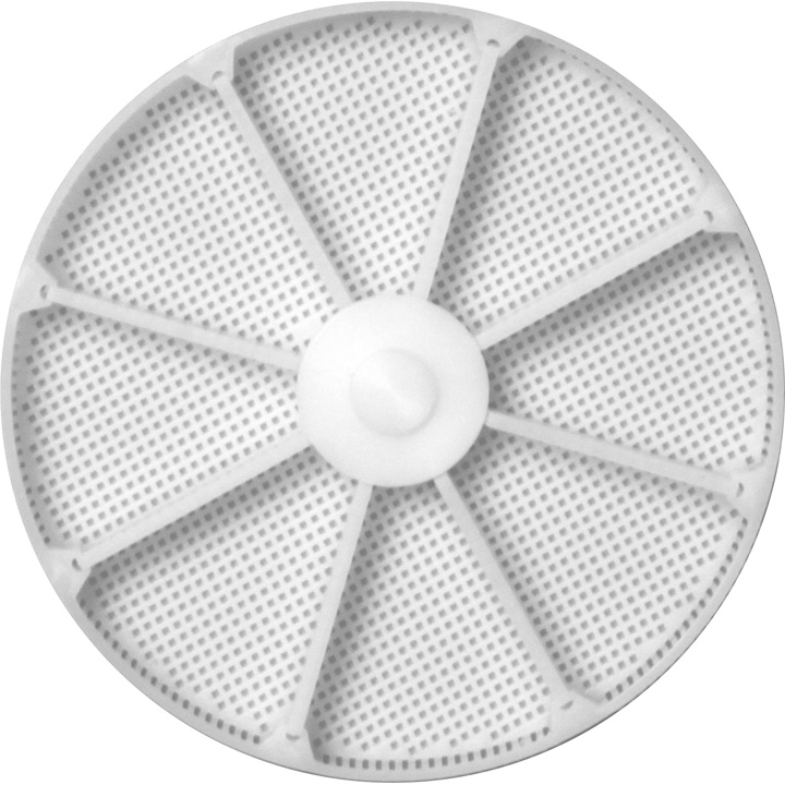 Korb aus Kunststoff, Höhe 8 mm (innen Höhe 6,5 mm), Ø 80 mm, mit 8er Unterteilung, mit doppelter
Außenwand, N° 15892 für ACS900 / ACS921