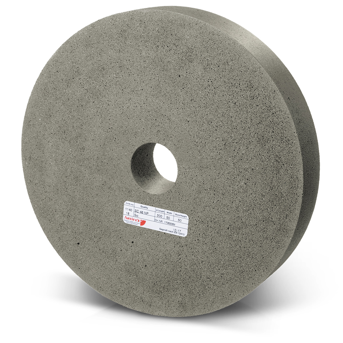 Artifex Schleifscheibe SC 46 MP, Körnung sehr grob, Härte mittel, Ø 300 x 50 mm, Bohrung Ø 50 mm