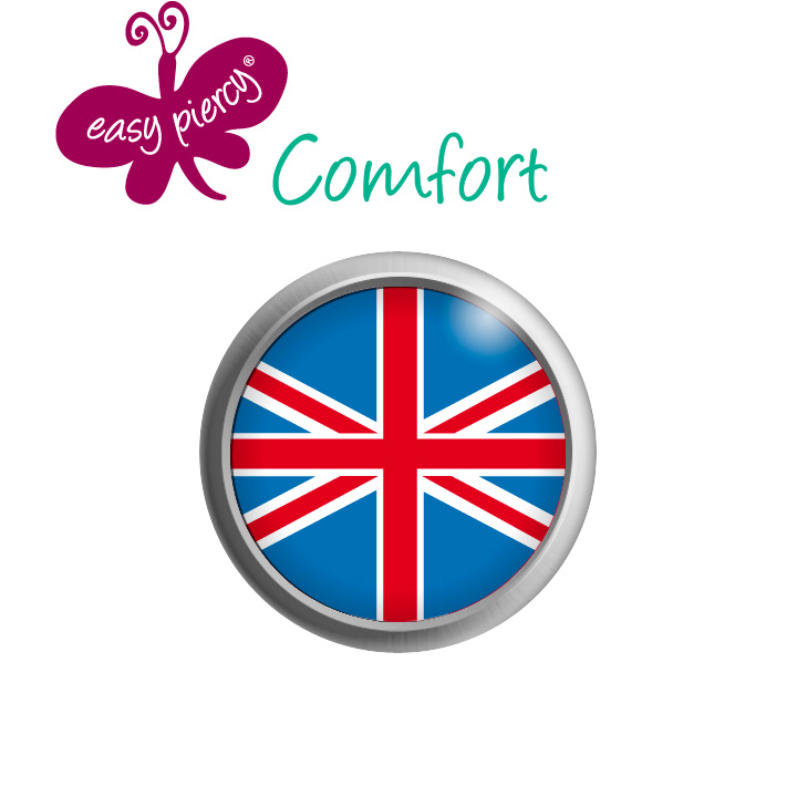 1 Paar Easy Piercy Comfort Ohrstecker Ø 5,5 mm, weiß, Großbritannien