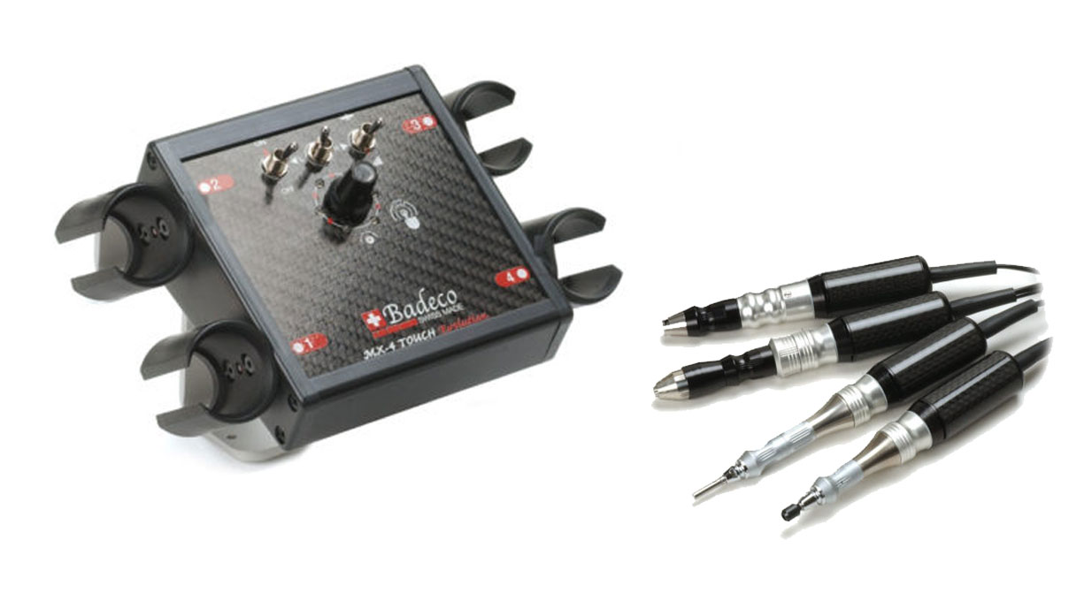 Badeco Mikromotorsystem MX-4 Evolution, Set mit Steuerung, Handstück, Pedal, 4 Halterungen