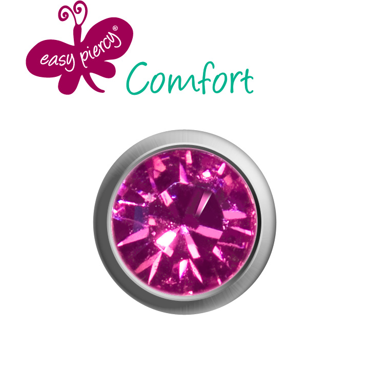 1 Paar Easy Piercy Comfort Ohrstecker Ø 3,95 mm, weiß Amethyst Imitation