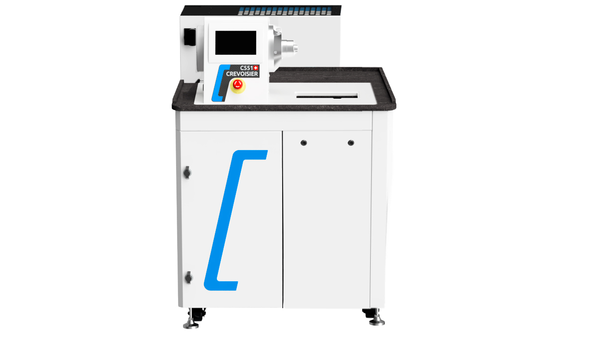 Crevoisier C551 (M12) auf Werktisch SLINE2 Compact, inkl. Absaugung, Tischplatte schieferfarben ohne
Tischumrandung, Netzteil unten (400 V)