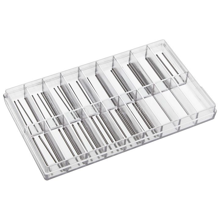 Sortiment Bandstifte mit Presssitz, Edelstahl, Länge 27 mm, Ø 0,8 - 1,2 mm, 60 Stück