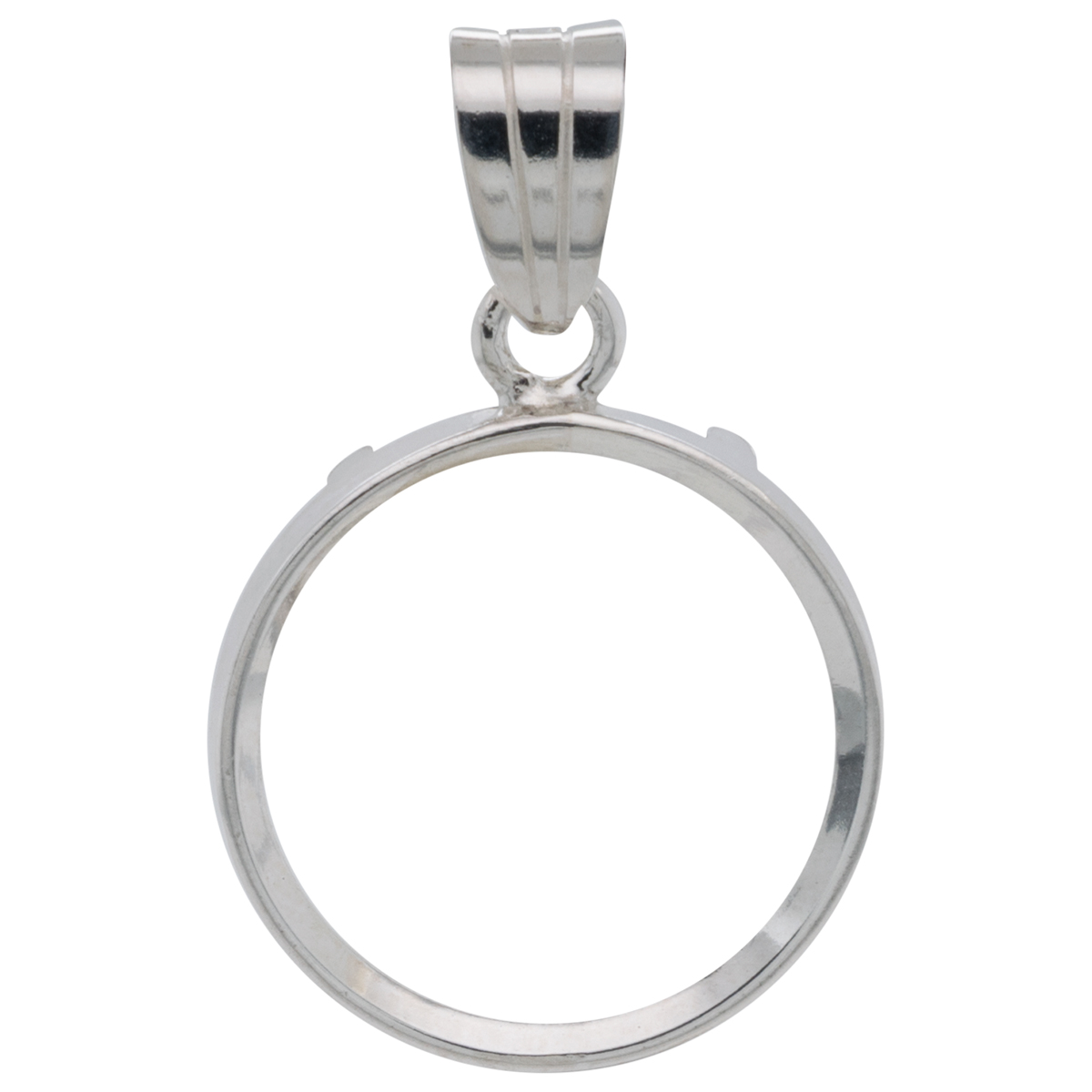 Münzfassungen mit Schlaufe 925/-  Silber 21,5 mm glatt. Rand