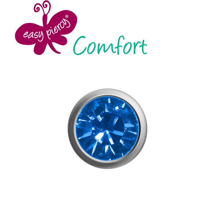 1 Paar Easy Piercy Comfort Ohrstecker Ø 2,95 mm, weiß, Saphir Imitation