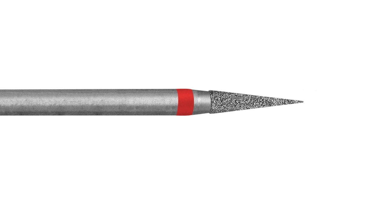 Fräser, diamantiert, Spitze, Ø 1,4 x 10 mm, Korn 40 µm, FG-Schaft