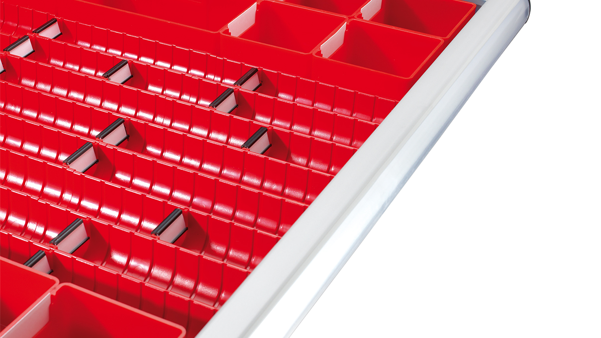 Lista Mulden, Set für 27 x 27 E mit Fronthöhe 50 mm, 9 Muldenteile, 30 Muldenwände