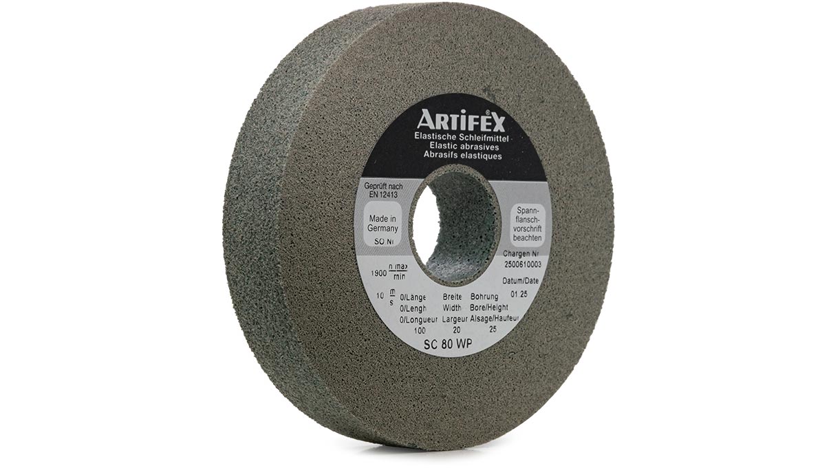 Artifex Schleifscheibe SC 80 WP, Körnung grob, Härte weich, Ø 100 x 20 mm, Bohrung Ø 25 mm