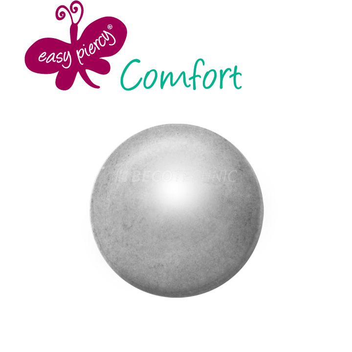 1 Paar Easy Piercy Comfort Ohrstecker Ø 3,95 mm, weiß, Kugel