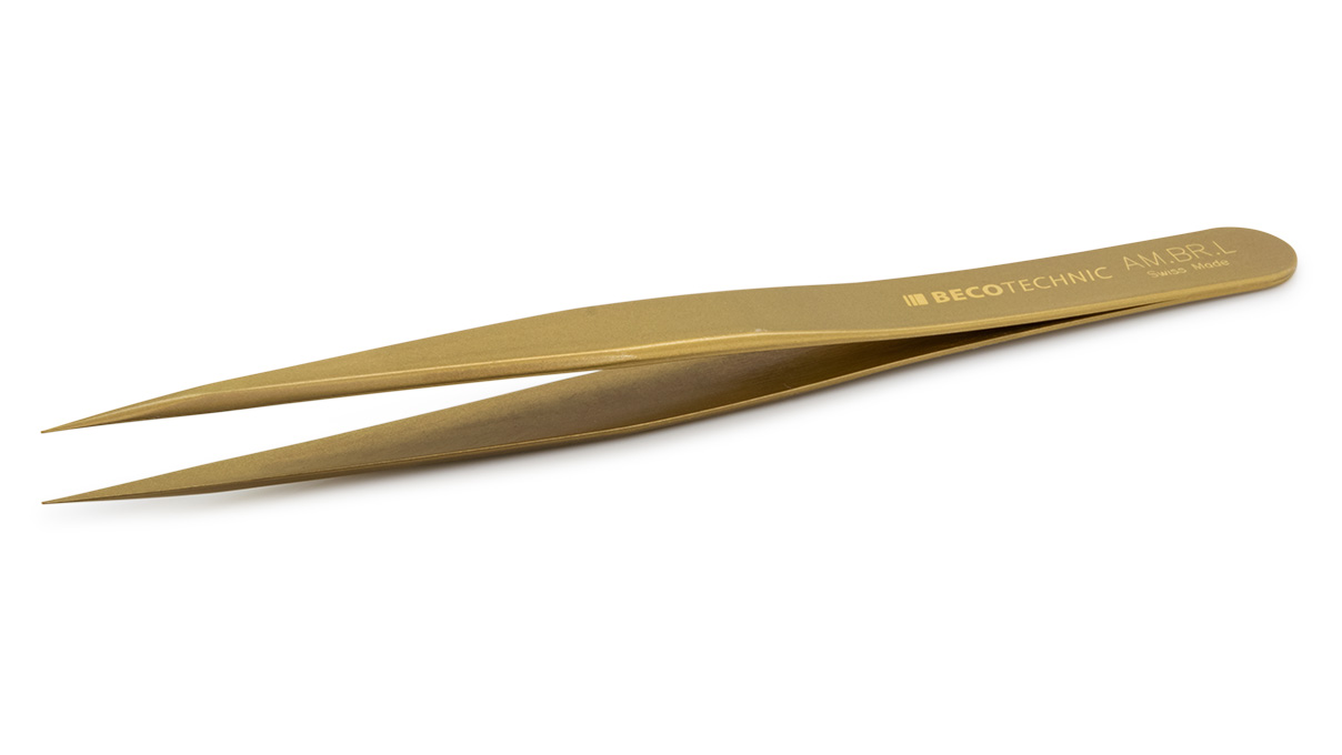 Beco Technic Pinzette, Form AM, Messing, BRA, 125 mm