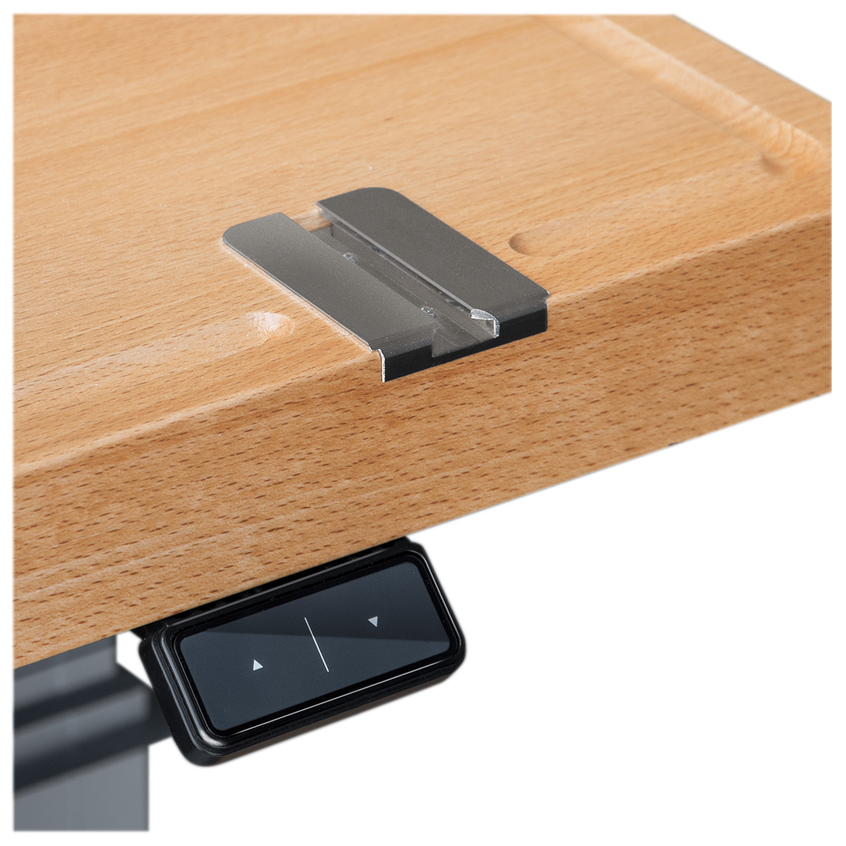 Ergolift Signature Plus, Buche massiv, Arbeitsplatte 145 x 65 x 3,8 cm, mit elektrischer Höhenverstellung
