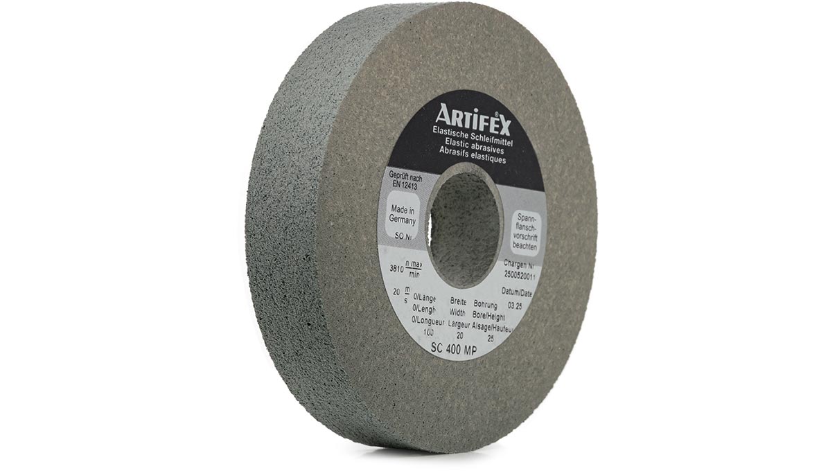 Artifex Schleifscheibe SC 400 MP, Körnung sehr fein, Härte mittel, Ø 100 x 20 mm, Bohrung Ø 25 mm