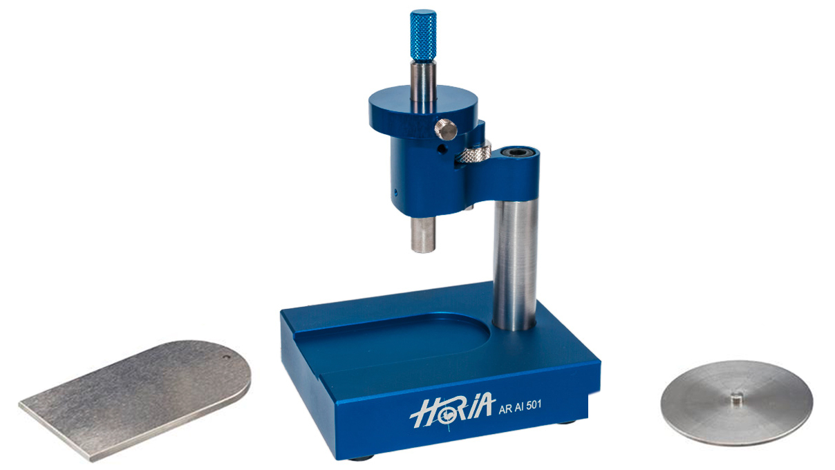 Horia AR AI 501 Zeigerabhebervorrichtung für AR AI Werkzeuge, bis Ø 31 mm Uhrwerkhalter, Lieferung
mit 2 Grundplatten, Spindel und Anschlag