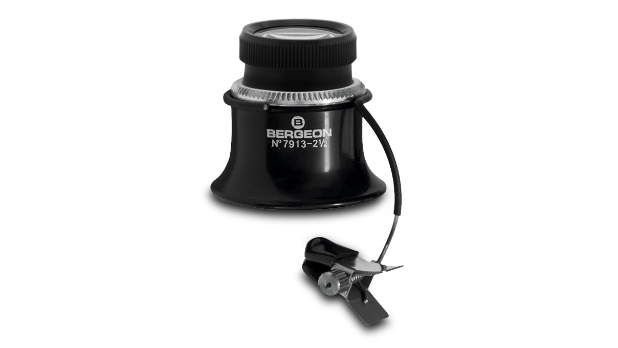 Bergeon 15664 Zusatzlupe zum Aufstecken auf Bergeon-Lupen, zusätzliche Vergrößerung 6,5x bis 7x