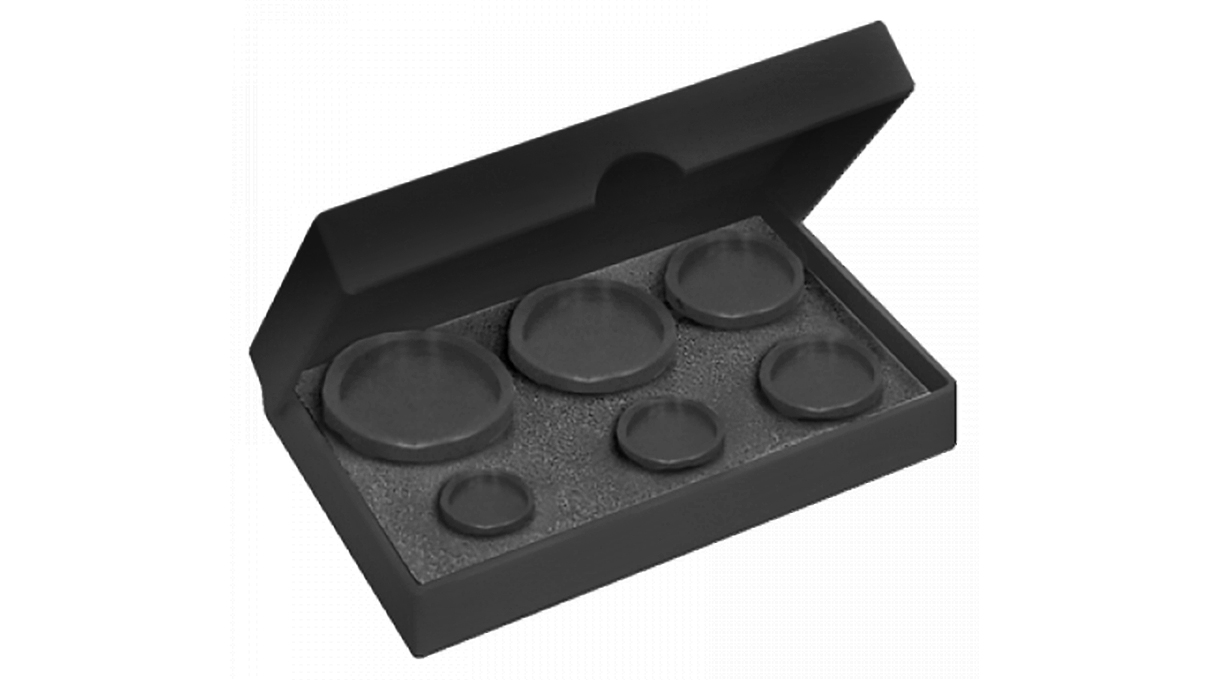 Bergeon 6527-6CP Sortiment von 6 vertieften POM-Druckstücken, Gewinde M6, Dicke 14 mm