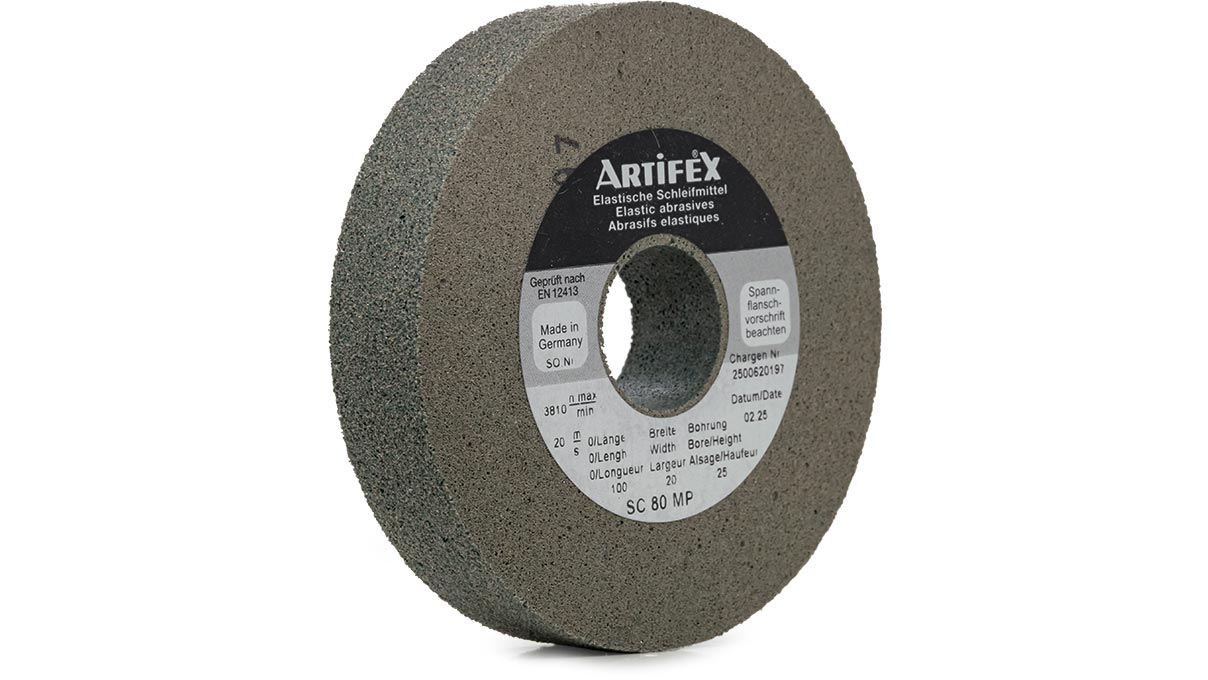 Artifex Schleifscheibe SC 80 MP, Körnung grob, Härte mitte, Ø 100 x 20, Bohrung Ø 25 mm