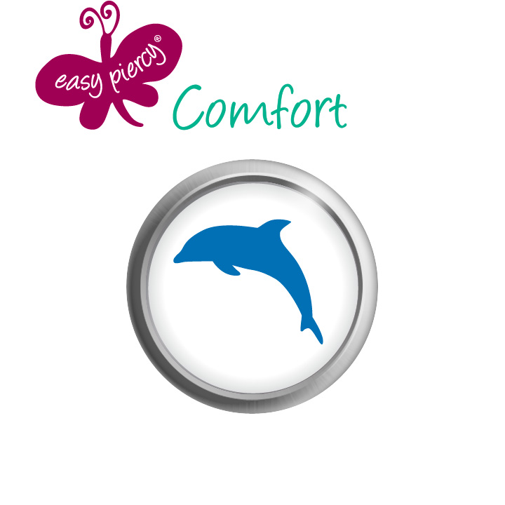 1 Paar Easy Piercy Comfort Ohrstecker Ø 5,5 mm, weiß, Delfin