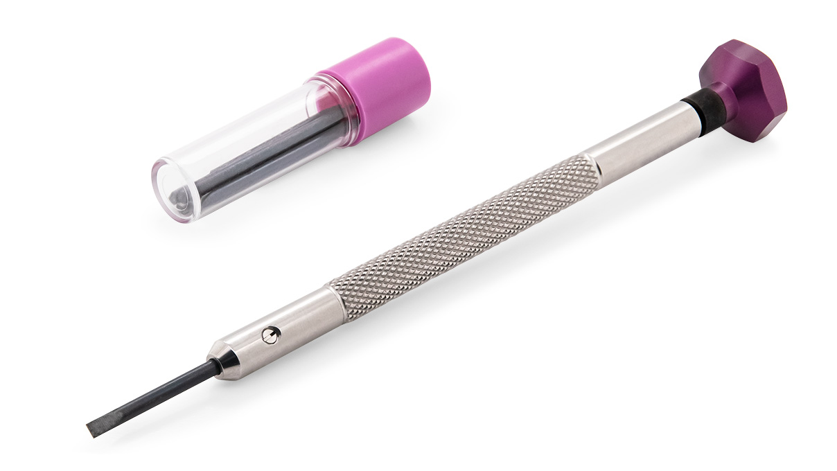 VOH Schraubendreher, Klinge 1,6 mm, violett, mit Ersatzklingen