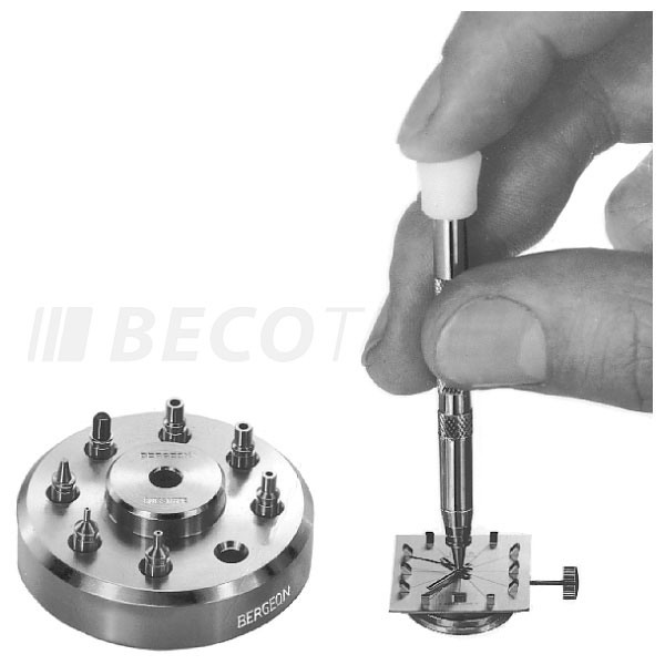 Bergeon 5378 Zeigersetzer, kleines Modell, mit 8 verschiedenen Stempeln