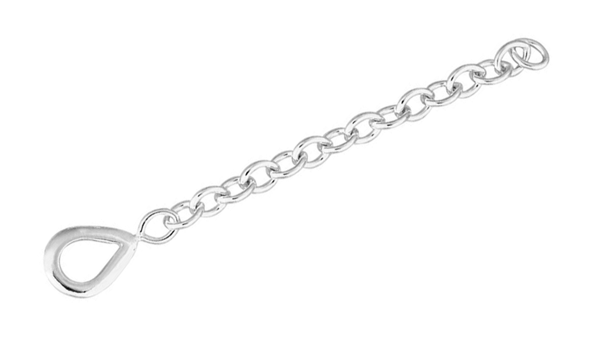 Verlängerungskettchen 925/- Silber mit Öse Ø 10 x 8 mm L 6,0 cm Drahtprofil