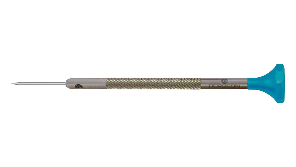 Bergeon 30081-150 Schraubendreher aus Edelstahl, Ø 1,50 mm, blau, ergonomischer Kopf aus selbstschmierendem
POM-Kunststoff