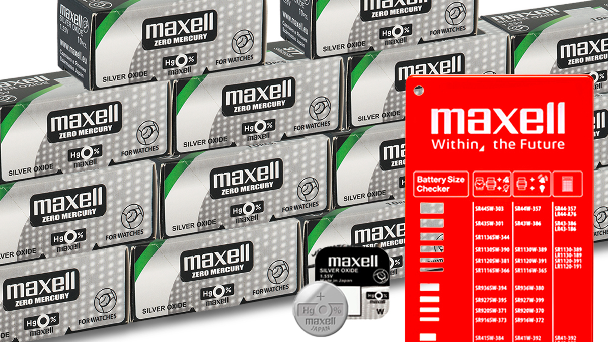 Maxell Top 10 Vorteilspack, 500 Stück SR Knopfzellen 0 % Quecksilber inklusive praktischer Batterieschablone
(10 x 315, 10 x 394, 10 x 397, 20 x 362, 30 x379, 40 x 321, 40 x 395, 60 x 371, 120 x 364, 160 x 377)