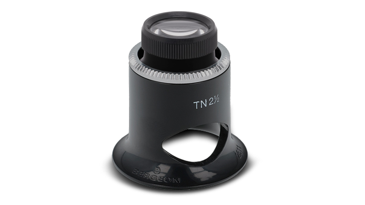 Bergeon 15664 Zusatzlupe zum Aufstecken auf Bergeon-Lupen, zusätzliche Vergrößerung 6,5x bis 7x