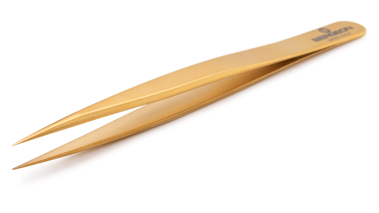 Bergeon 7029-2AM-GF Kornzange Form 2AM, Messing mit Goldbeschichtung