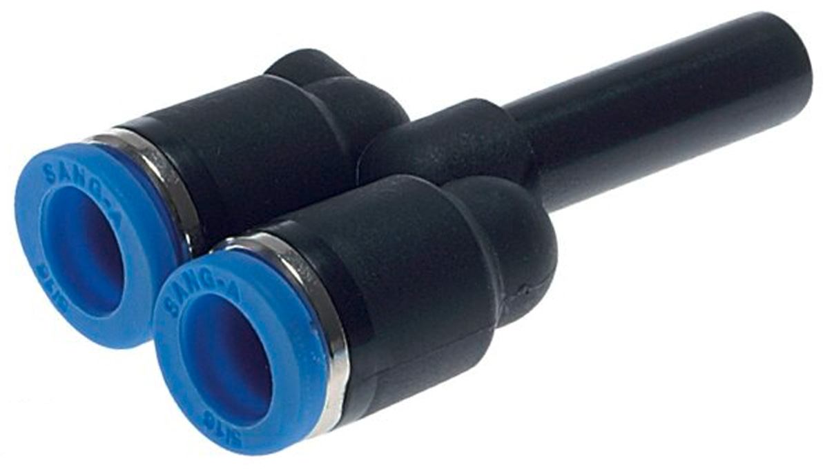 Y-Steckanschluss, 8 mm Stecknippel auf Außen-Ø 6 mm