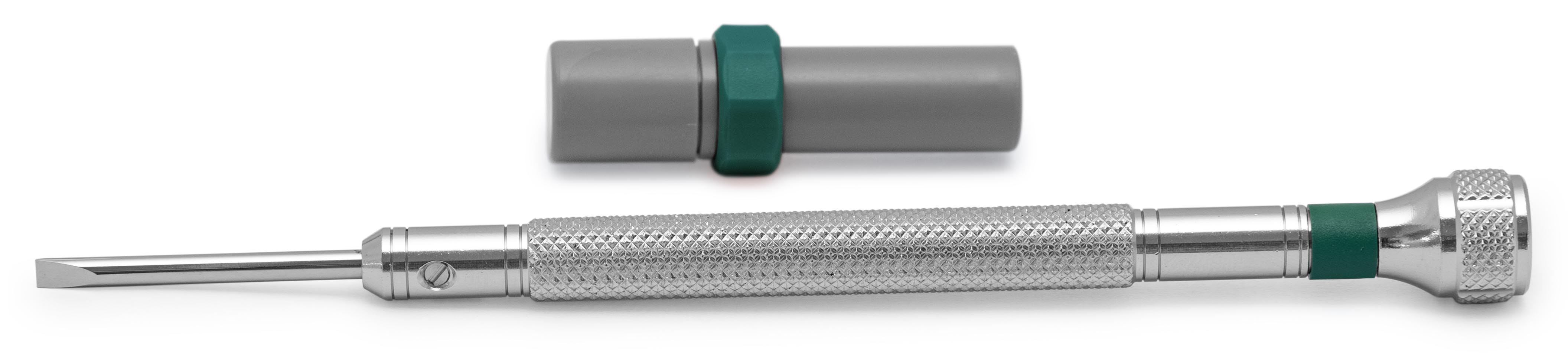 Bergeon 30080-J Schraubendreher, Klinge 2 mm, grün, mit Ersatzklingen