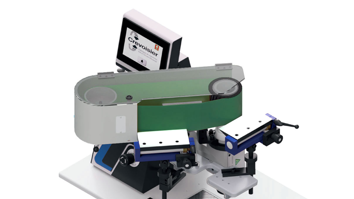 Crevoisier Bandschleif-/Satiniereinheit horizontal/vertikal (M12), inkl. Bandauflage aus gehärtetem Stahl, Schleifhalterung 1000 x 100,
Antriebsrolle aus glattem Gummi in Ø 100 mm
