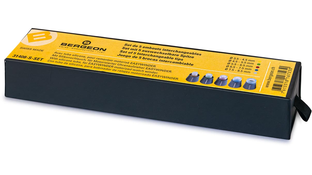 Bergeon 31408-S-SET Silikonaufsätzen für Uhrenaufzieher 31408, 5 Stück