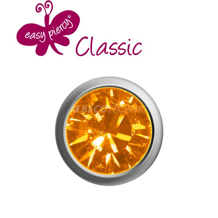 1 Paar Ohrstecker Easy Piercy Classic, weiß, Topas Imitation