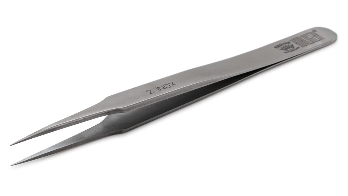 Regine Horlogery Pinzette, Form 2, Kobaltstahl, COB, 120 mm