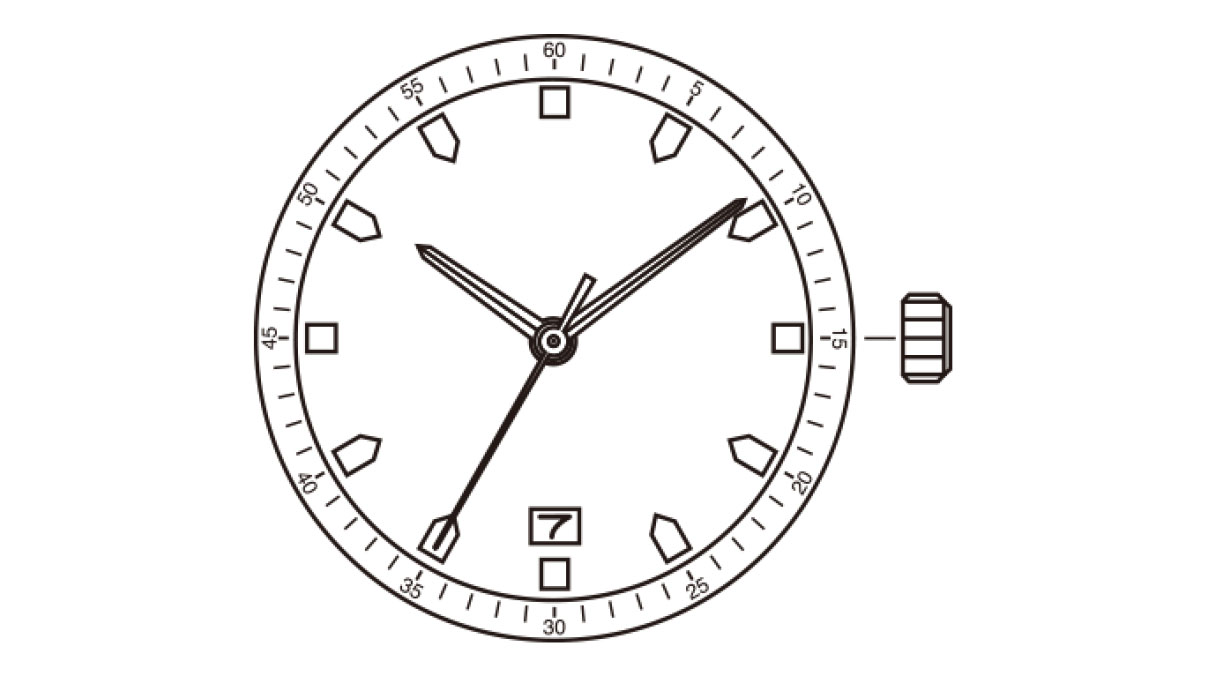 AU-Werk Miyota GN12 8 3/4''' DATE6 SC Quarz (364 | SR621SW)