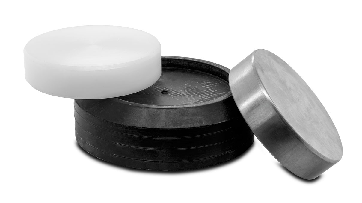 Amboss mit zwei Einsätzen auf Hartgummibasis, Ø 76 mm, flach