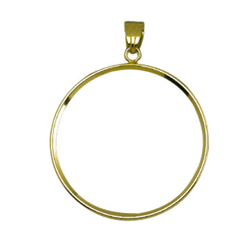 Münzfassungen mit Schlaufe 585/- Gold 20,0 mm glatter Rand