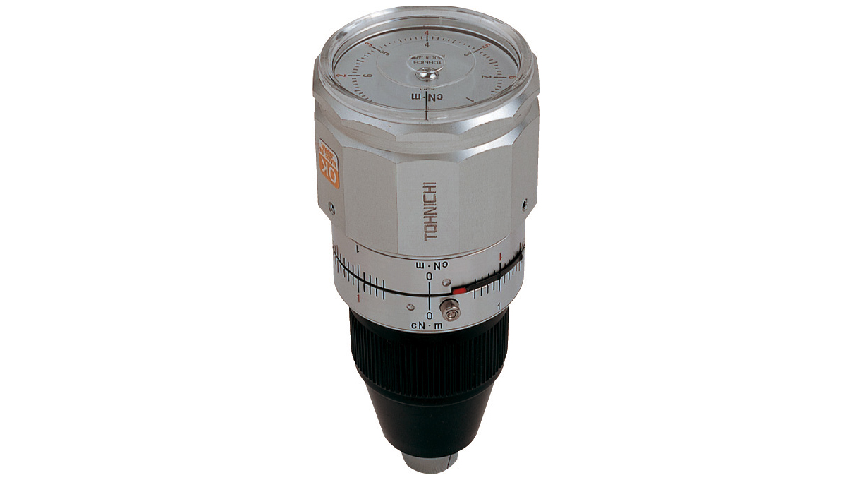 Analoge Drehmomentmessuhr, Typ ATG, 0,6 - 6 Ncm, zur Messung, Prüfung und zum Festziehen von sehr
geringem Drehmoment, mit Schleppzeiger, mit Kunststofffutter