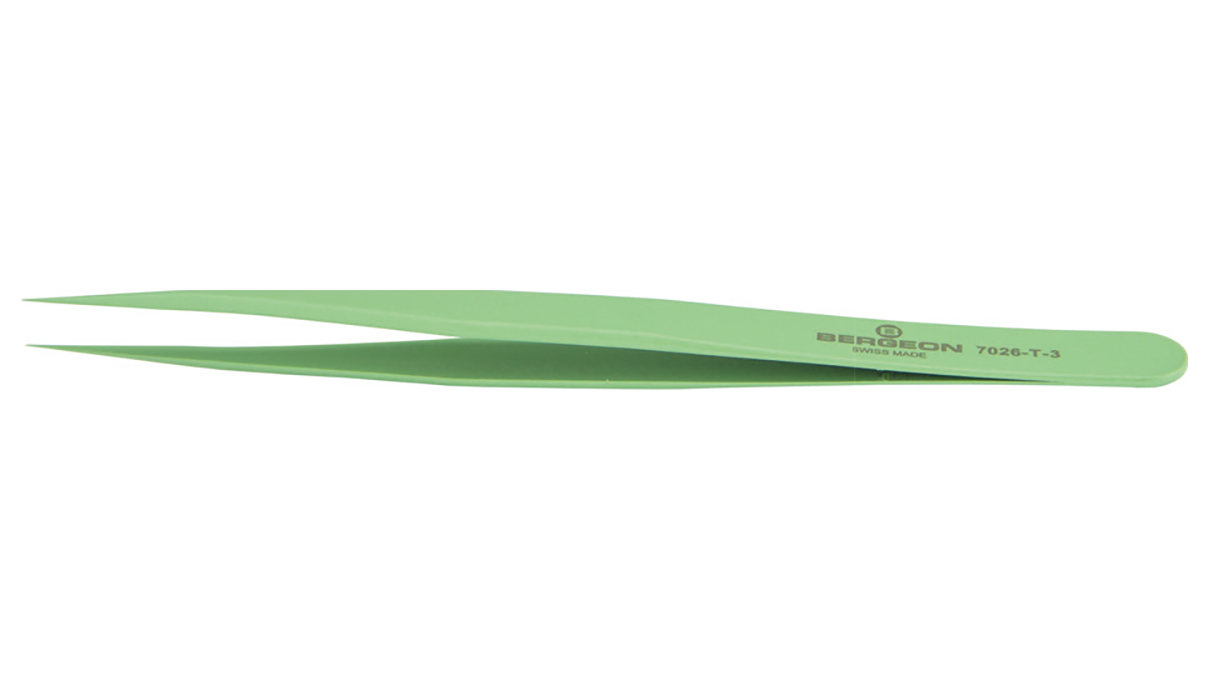 Bergeon 7026-T-F Kornzange Form F, flach, 80 % antimagnetisch, mit PTFE-Beschichtung
