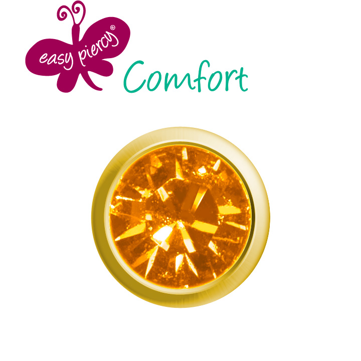 1 Paar Easy Piercy Comfort Ohrstecker Ø 3,95 mm, vergoldet, Topas Imitation