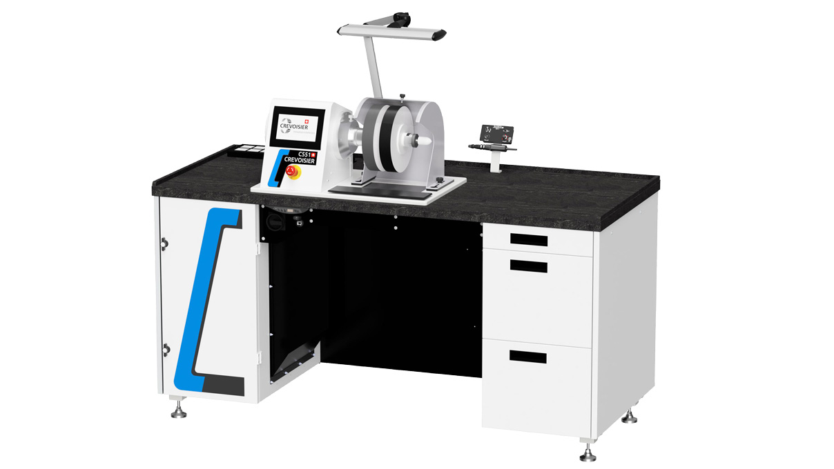 Crevoisier C551 (M12) mit Werktisch SLINE Comfort, ohne Einfassung, inkl. Absaugung, Tischplatte
schieferfarben, Netzteil unten (400 V)