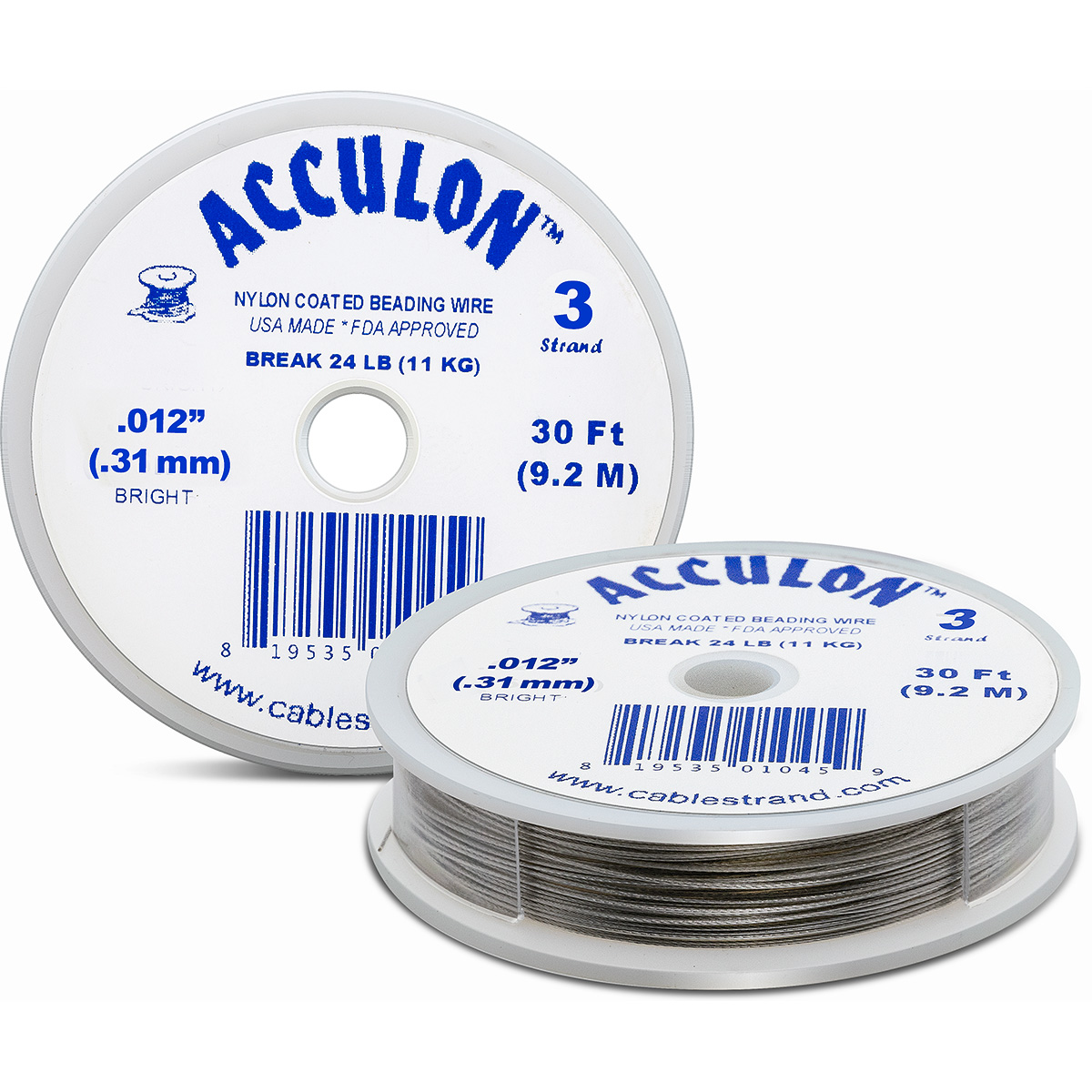 Schmuckdraht, Edelstahl, nylonummantelt, 9,2 m, Ø 0,31 mm