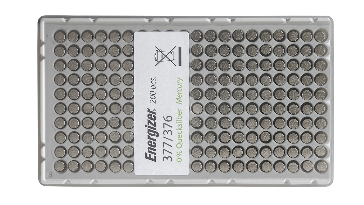 Energizer Knopfzelle 377/376 Multidrain Bulkverpackung 0% Quecksilber