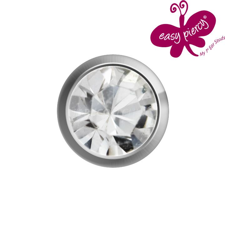 1 Paar Easy Piercy Comfort Ohrstecker Ø 3,95 mm, Titan, Brillant Imitation