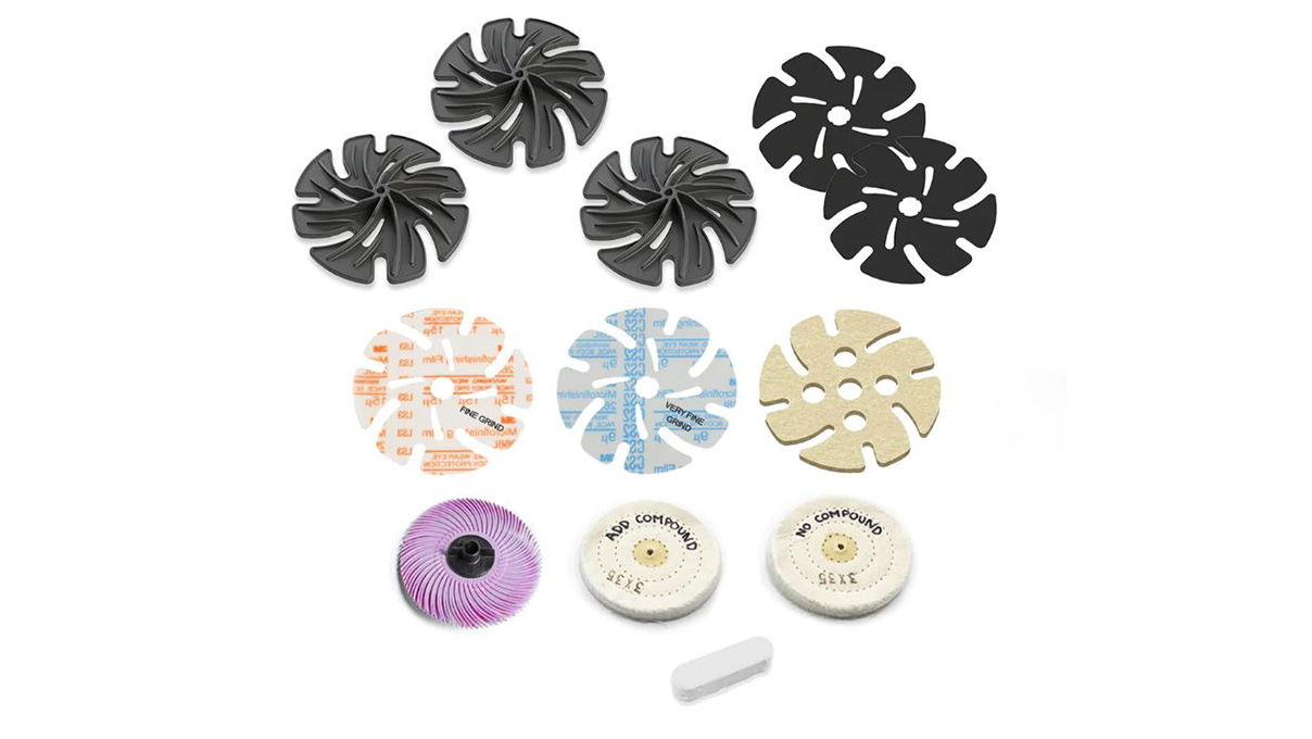Jooltool Set zum Bearbeiten flacher Werkstücke aus Modelliermasse und Kunstharz, Ø 100 mm