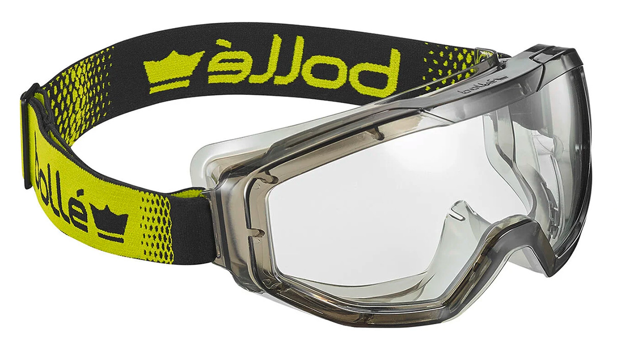 Vollsichtbrille Bollé Globe, klar, mit Kopfband, verstellbar, EN 166