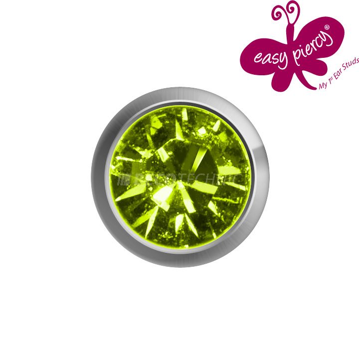 1 Paar Easy Piercy Comfort Ohrstecker Ø 3,95 mm, Titan, Peridot Imitation
