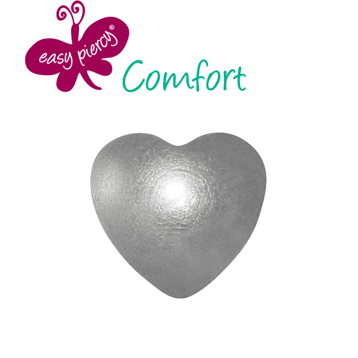 1 Paar Easy Piercy Comfort Ohrstecker Ø 3,95 mm, weiß, Herz