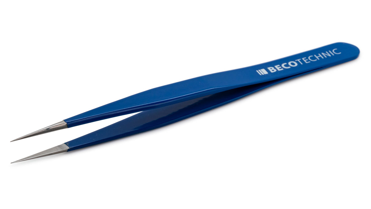 Regine Horlogery Pinzette, Form 3, Epoxy, Edelstahl, SA, 120 mm, antimagnetisch,
mit Beco Technic Logo